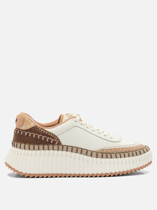 Low top sneakers 95% polyester 5% elastane - 100% ethylene vinyl acetate  Beige - Chloé Women | VIETTI Online Store 
