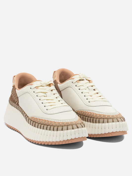 Low top sneakers 95% polyester 5% elastane - 100% ethylene vinyl acetate  Beige - Chloé Women | VIETTI Online Store | 2

