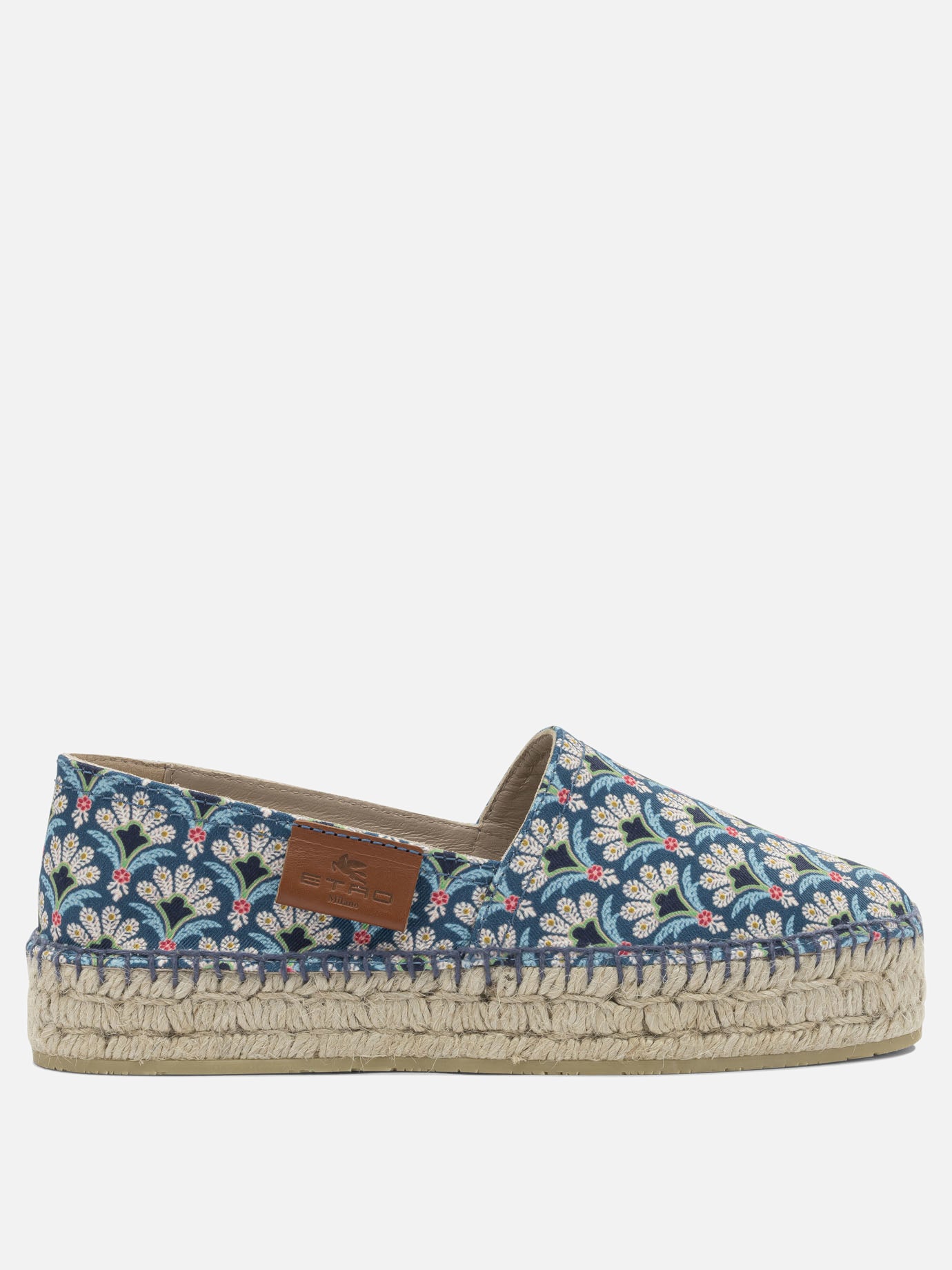 Flat espadrilles 100% cotton  Blue - Etro Women | PDP | VIETTI Online Store | thumbnail