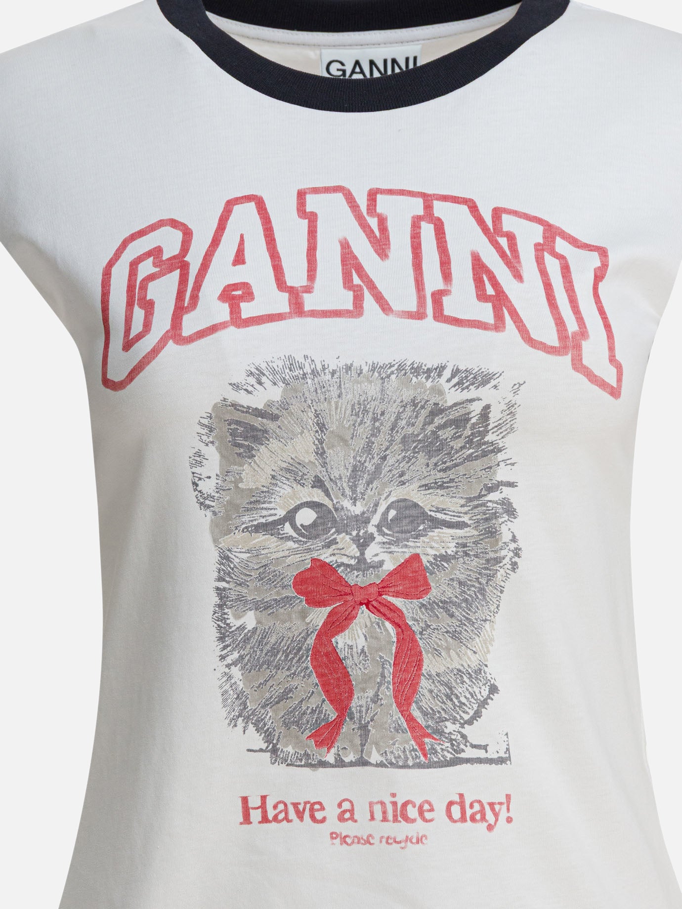 Crewneck t-shirts Logo  White - Ganni Women | PDP | VIETTI Online Store | Zoom-Modal_3
