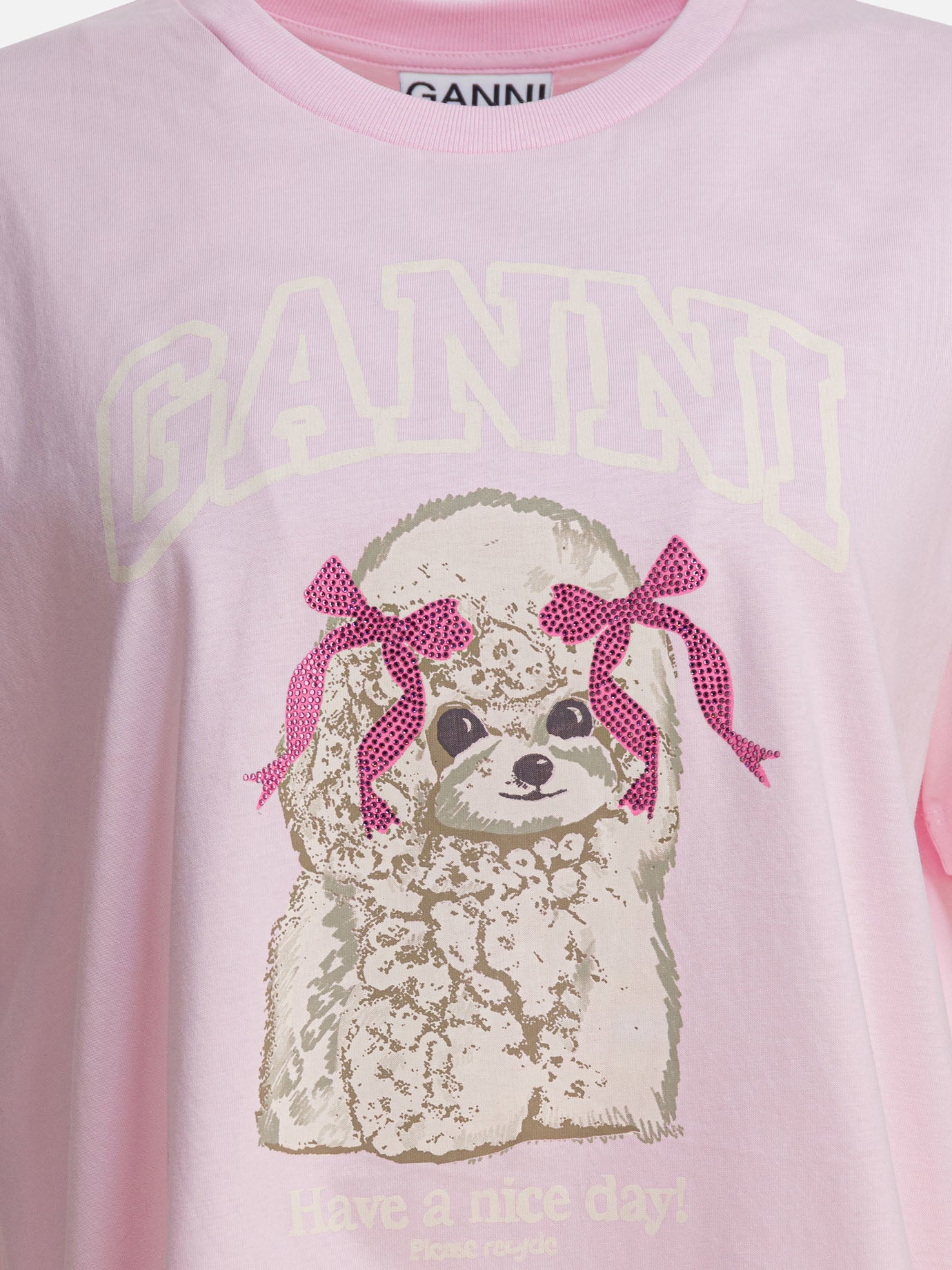 Crewneck t-shirts Logo  Pink - Ganni Women | PDP | VIETTI Online Store | thumbnail_3