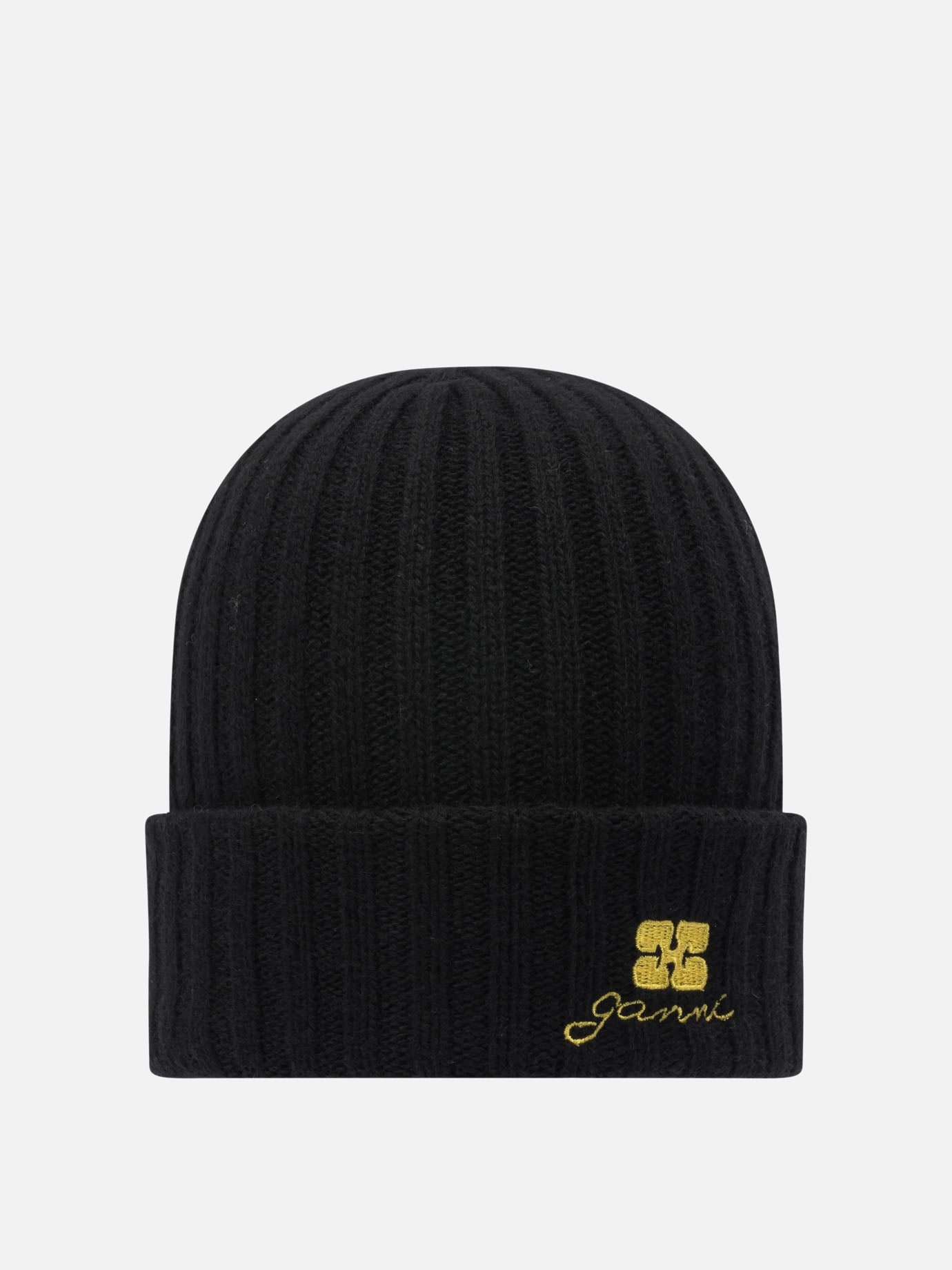 Beanies 60% wool 20% viscose 20% recycled cotton  Black - Ganni Women | PDP | VIETTI Online Store | Zoom-Modal
