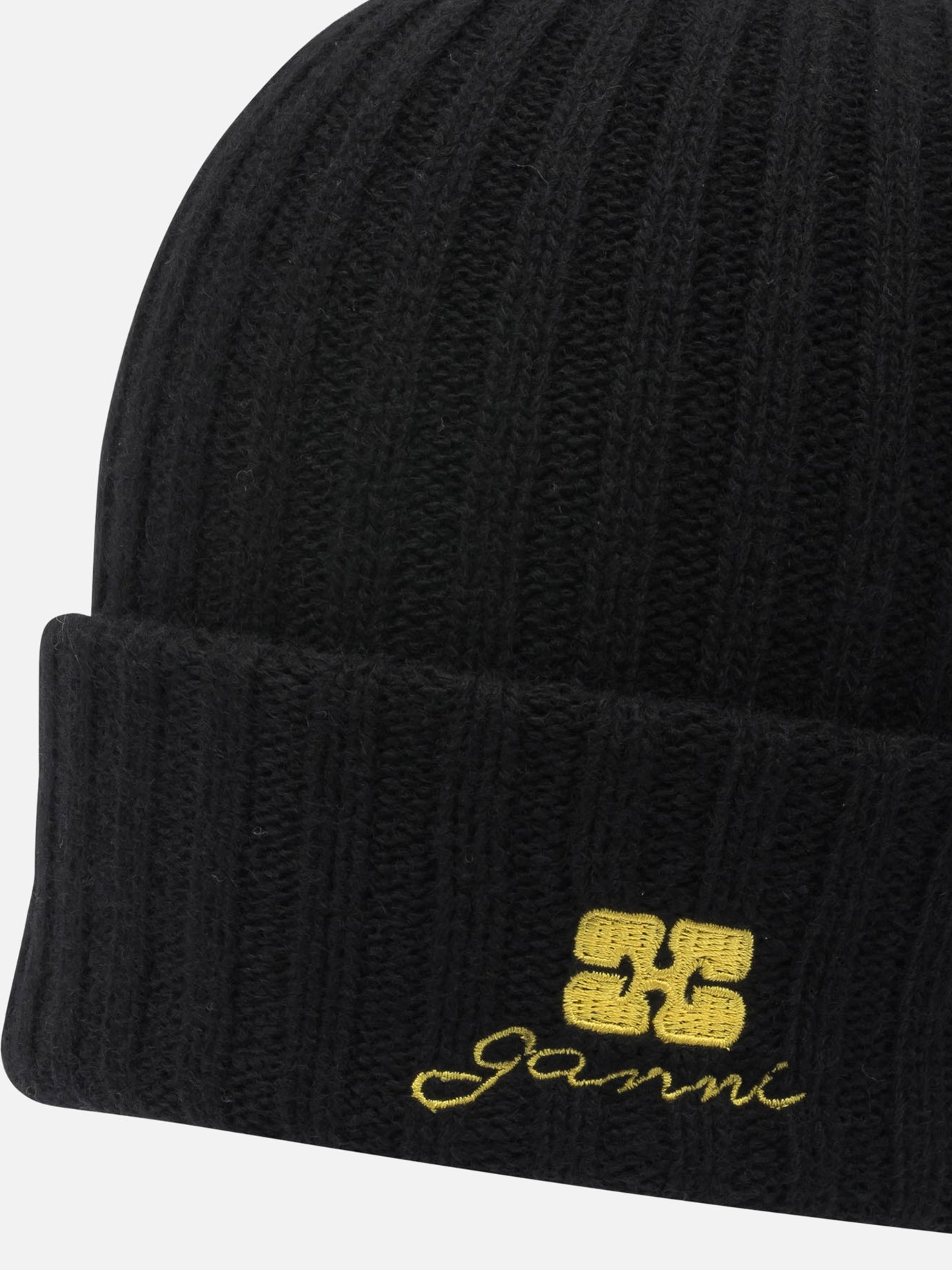 Beanies 60% wool 20% viscose 20% recycled cotton  Black - Ganni Women | PDP | VIETTI Online Store | thumbnail_4