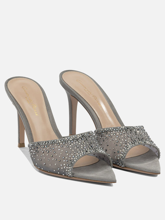 Heeled sandals 70% fabric 30% suede - 100% leather  Grey - Gianvito Rossi Women | PDP | VIETTI Online Store | 2
