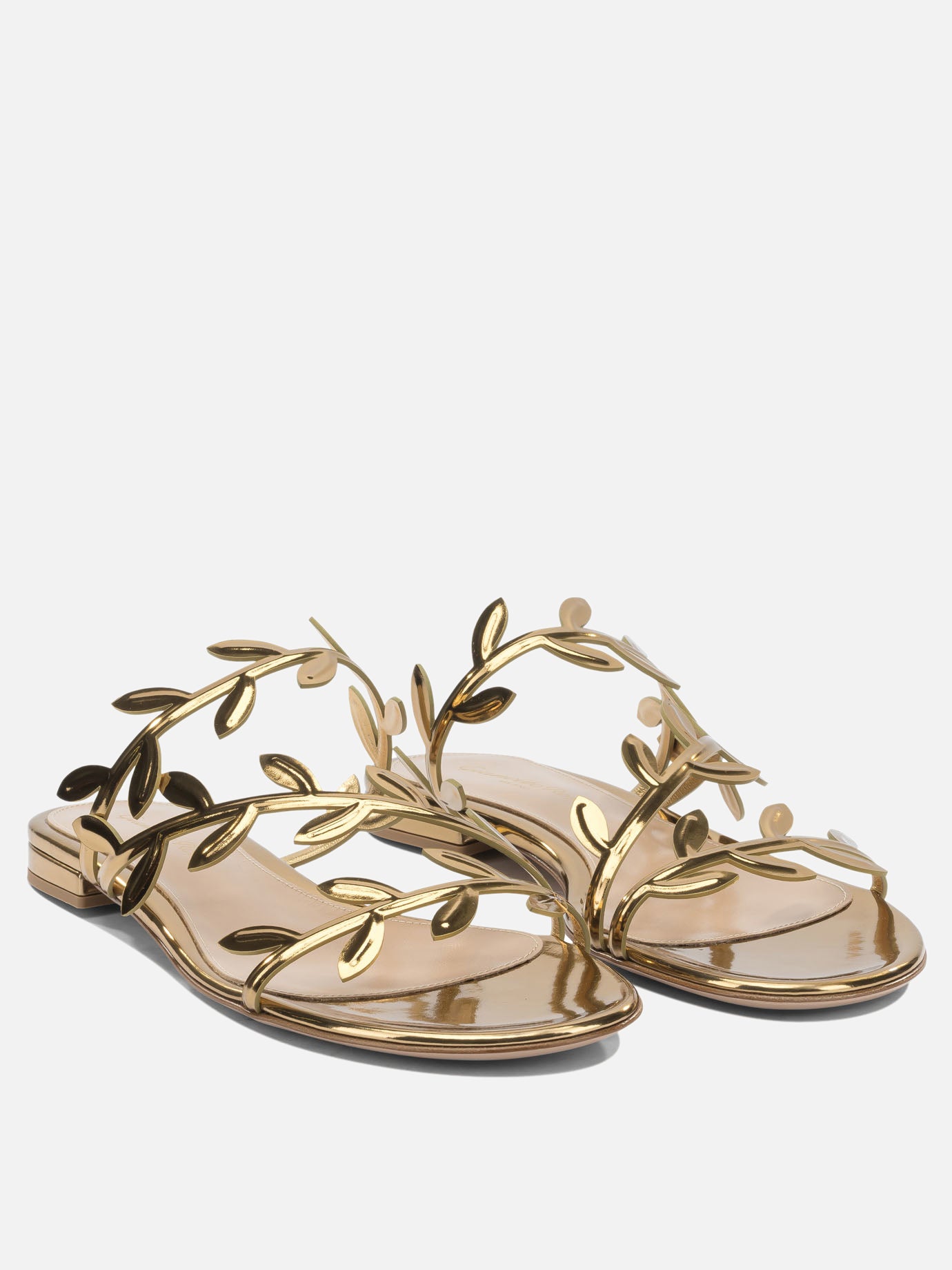 Flat sandals 100% leather - 100% leather  Gold - Gianvito Rossi Women | PDP | VIETTI Online Store | Zoom-Modal_2
