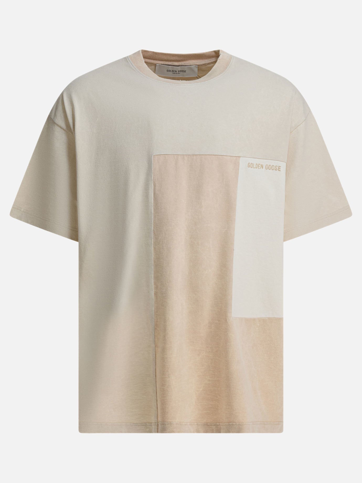 Crewneck t-shirts Patchwork  Beige - Golden Goose Men | PDP | VIETTI Online Store | thumbnail