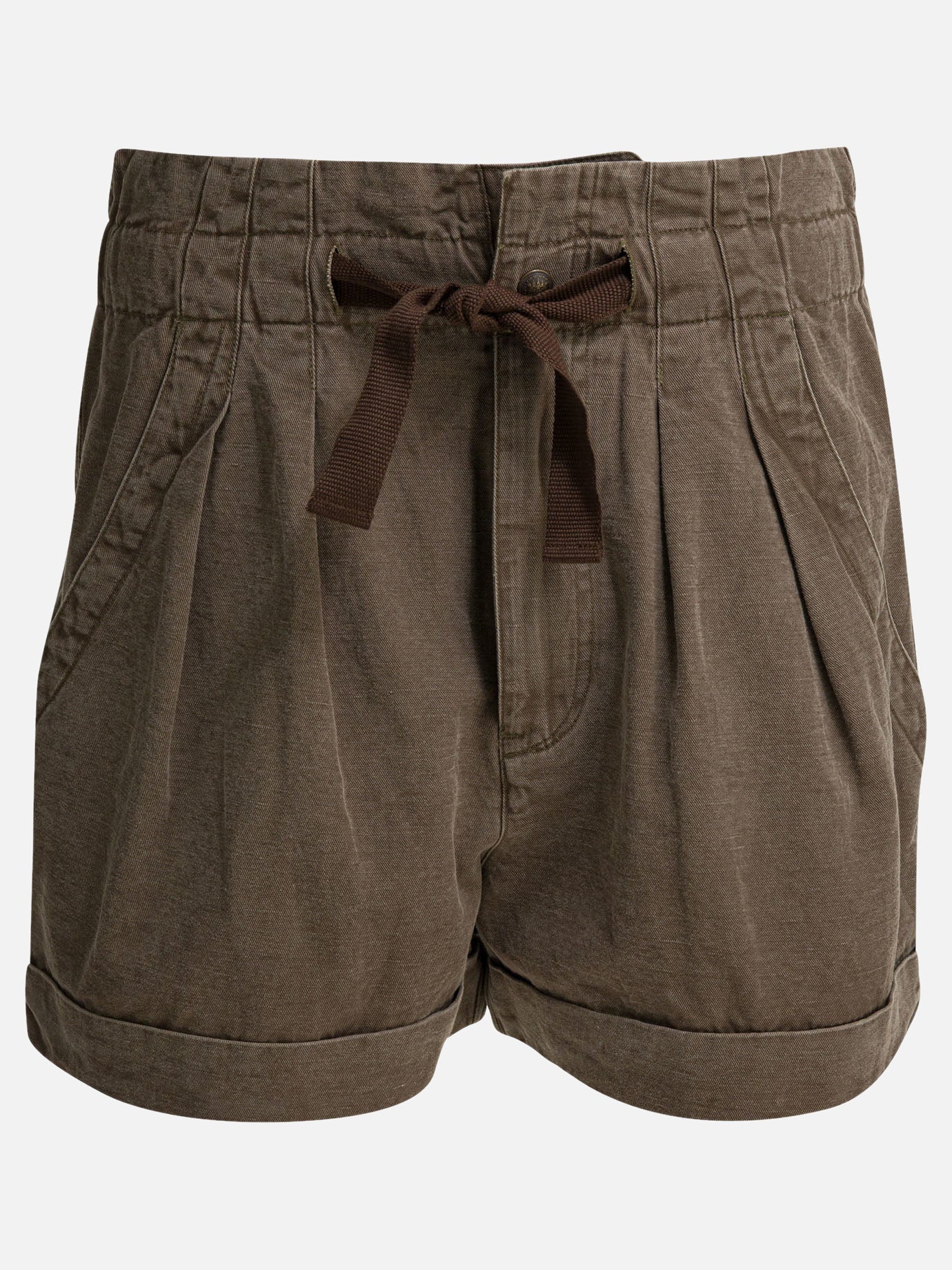 Drawstring shorts Solid colour  Brown - Marant Étoile Women | PDP | VIETTI Online Store | thumbnail