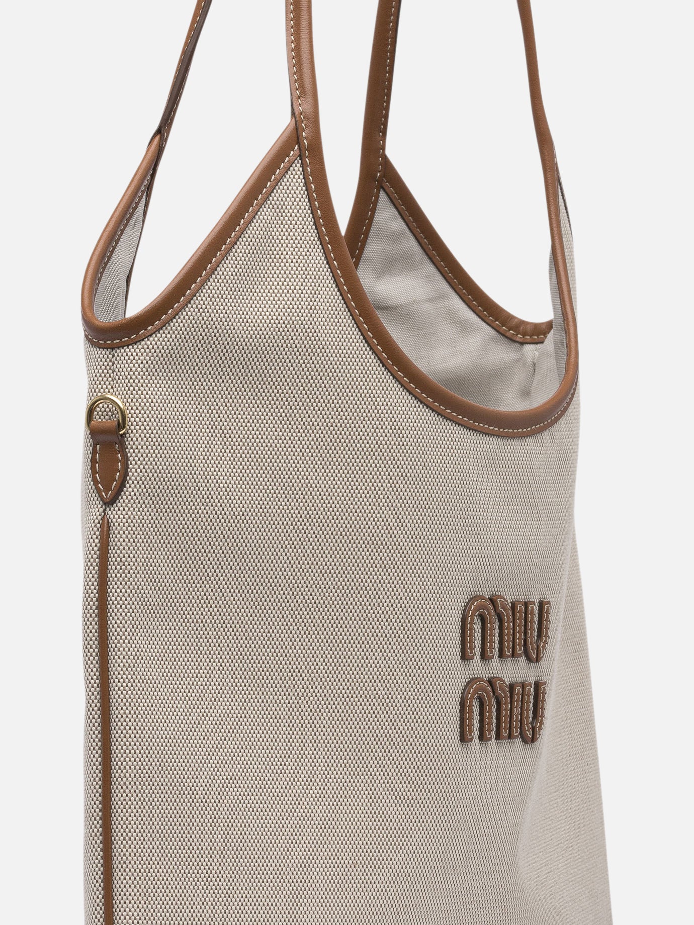 Medium bags 100% cotton 100% calf leather  Beige - Miu Miu Women | PDP | VIETTI Online Store | Zoom-Modal_4
