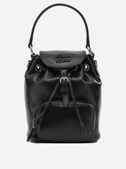 Casual backpacks 100% calf leather  Black - Miu Miu Women | VIETTI Online Store 
