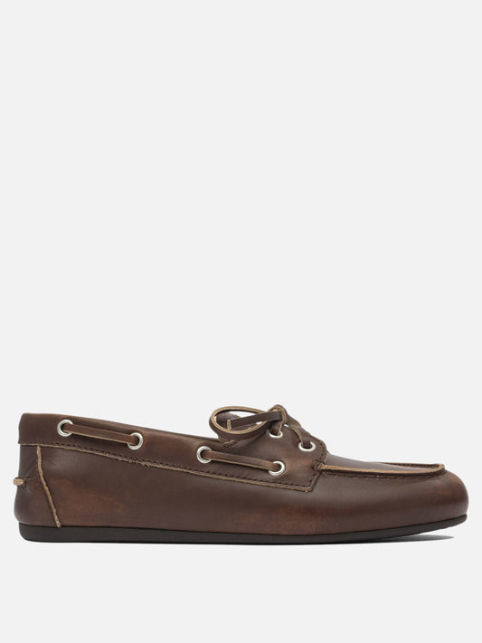 Laced loafers 100% calf leather - 100% rubber  Brown - Miu Miu Women | PLP | VIETTI Online Store 
