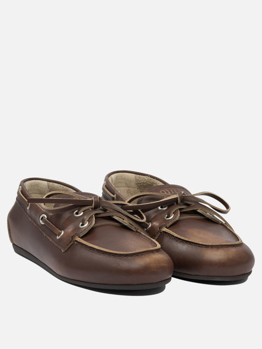 Laced loafers 100% calf leather - 100% rubber  Brown - Miu Miu Women | PLP | VIETTI Online Store | 2
