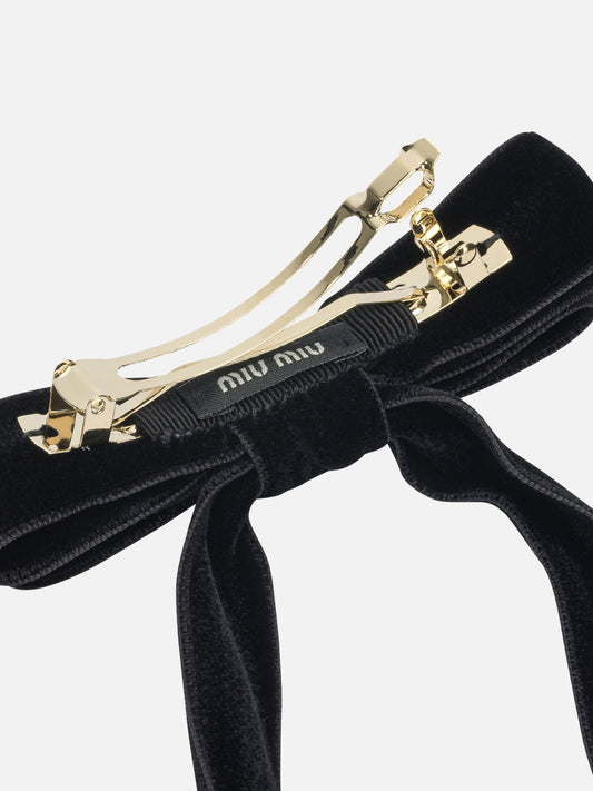 Hair clips 100% brass - 100% cotton  Black - Miu Miu Women | PDP | VIETTI Online Store | 2
