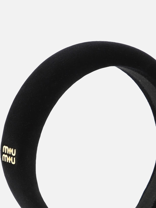 Headbands 100% cotton - 100% glass  Black - Miu Miu Women | PDP | VIETTI Online Store | 2

