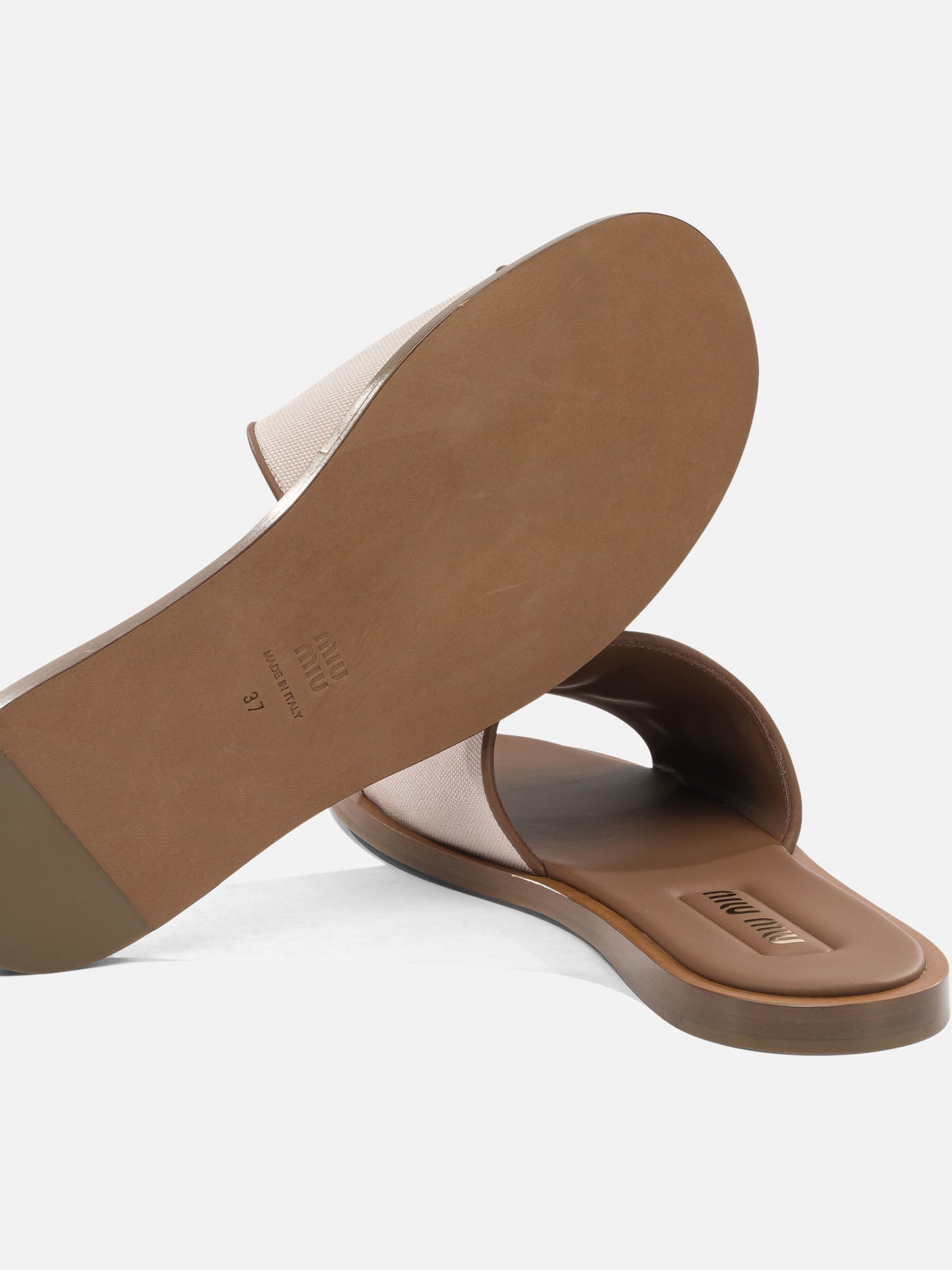 Flat sandals 100% cotton  Pink - Miu Miu Women | PDP | VIETTI Online Store | thumbnail_5