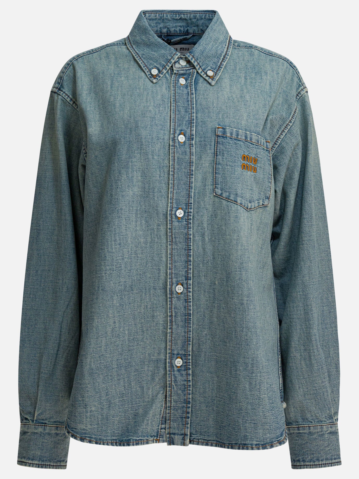 Casual shirts Logo  Light blue - Miu Miu Women | PDP | VIETTI Online Store | Zoom-Modal
