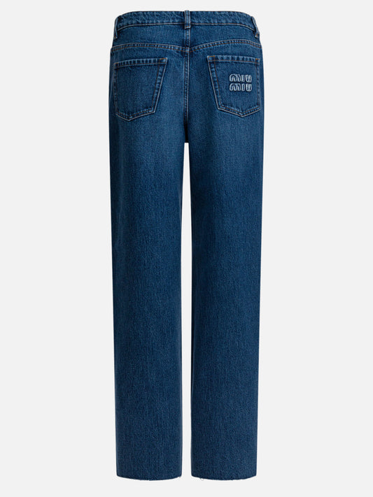 Wide-leg jeans Logo  Blue - Miu Miu Women | PLP | VIETTI Online Store | 2

