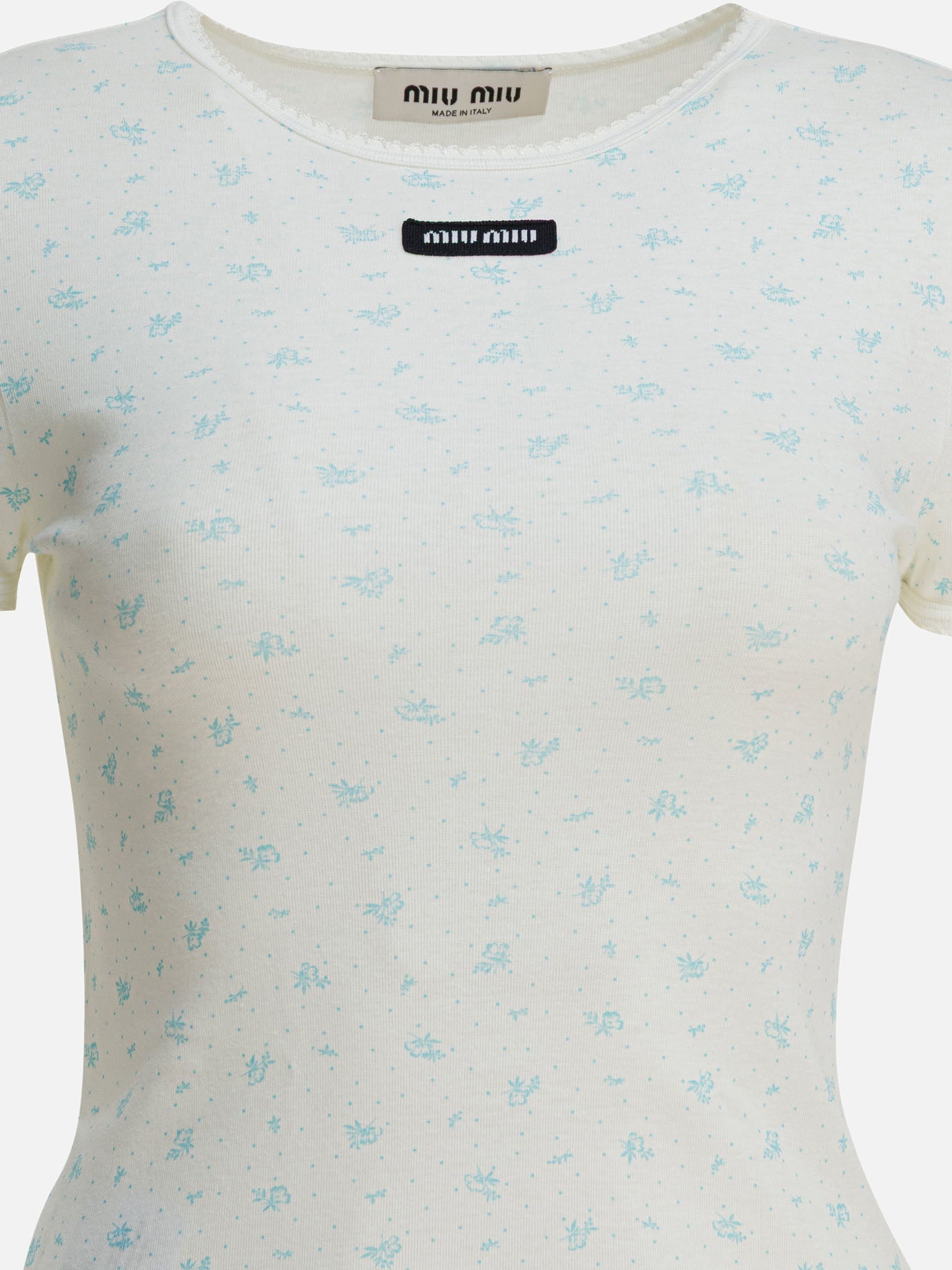 Crewneck t-shirts Floral  White - Miu Miu Women | PDP | VIETTI Online Store | Zoom-Modal_3
