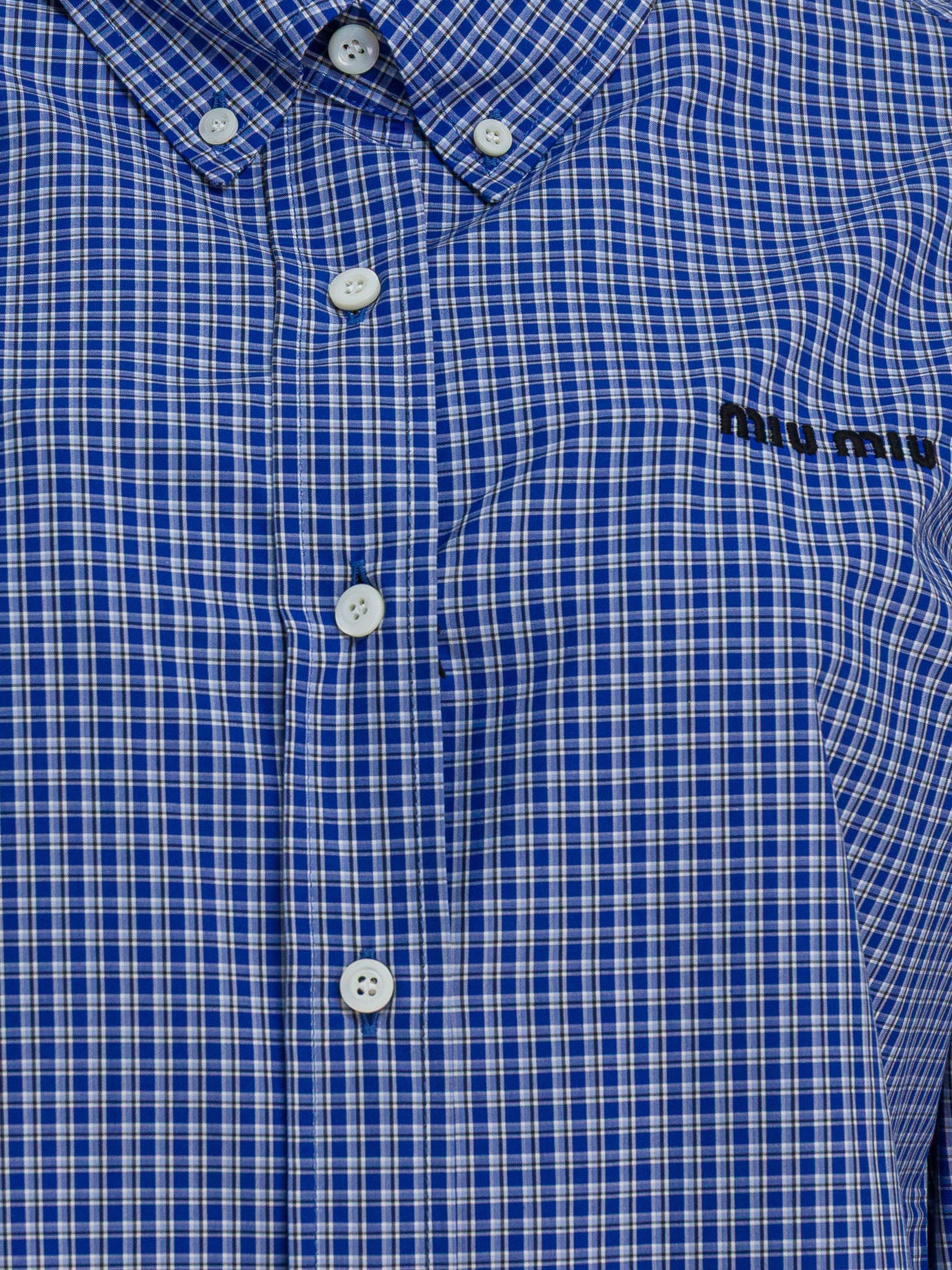 Casual shirts Check  Light blue - Miu Miu Women | PDP | VIETTI Online Store | Zoom-Modal_3
