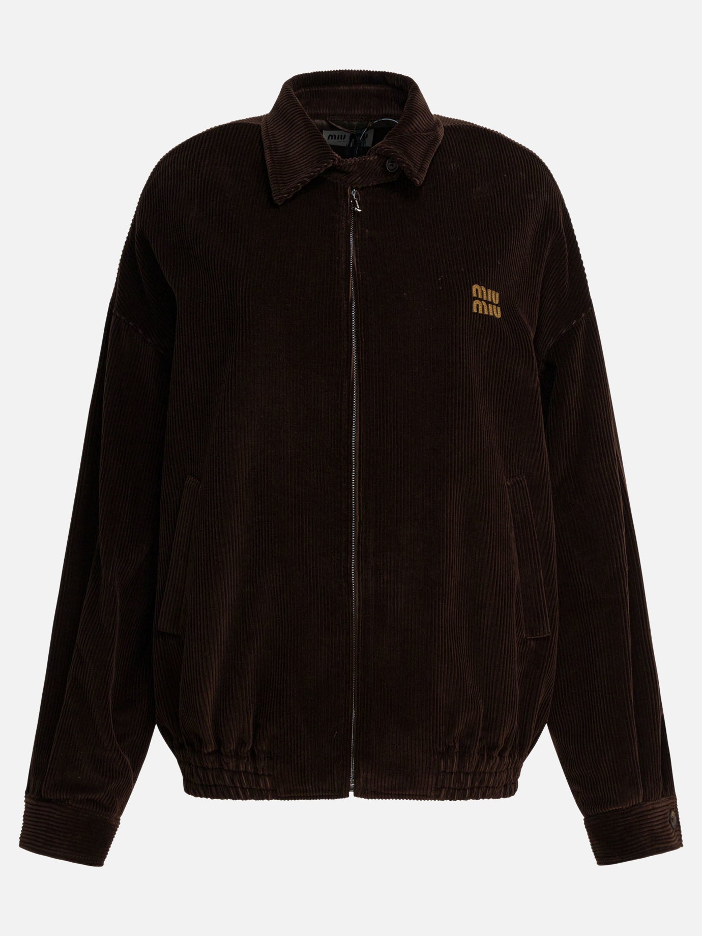 Bomber jackets Logo  Brown - Miu Miu Women | PDP | VIETTI Online Store | Zoom-Modal
