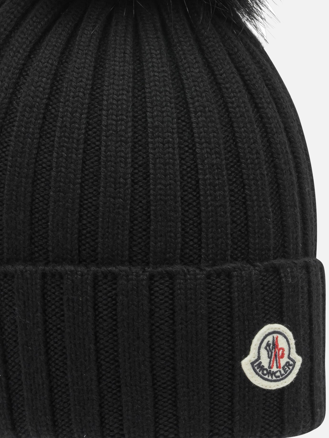 Beanies 100% virgin wool  Black - Moncler Women | PDP | VIETTI Online Store | thumbnail_3