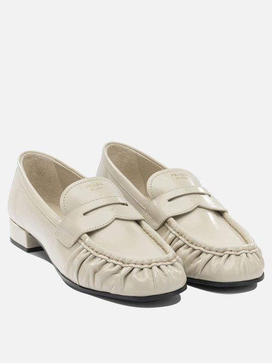 Loafers 100% buffalo leather  White - Prada Women | PDP | VIETTI Online Store | 2
