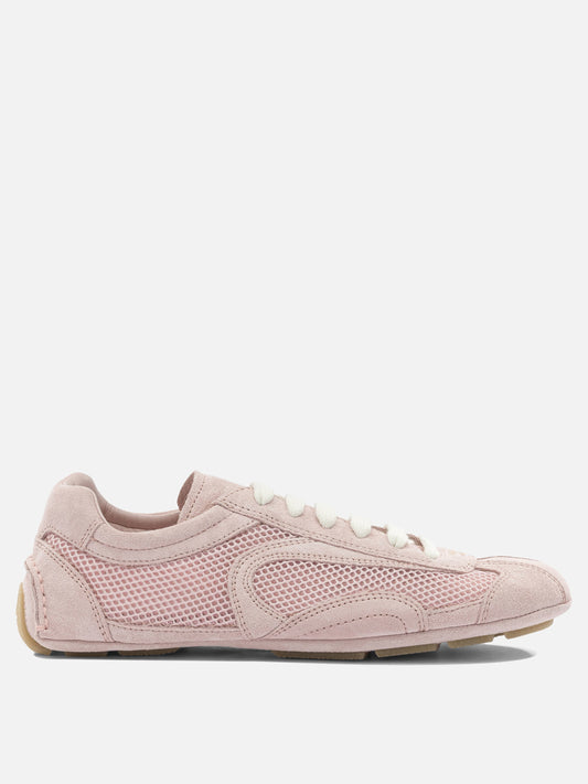 Low top sneakers 100% polyester - 100% calf leather  Pink - Prada Women | PDP | VIETTI Online Store 
