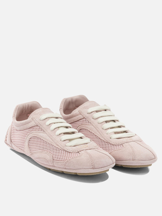 Low top sneakers 100% polyester - 100% calf leather  Pink - Prada Women | PDP | VIETTI Online Store | 2

