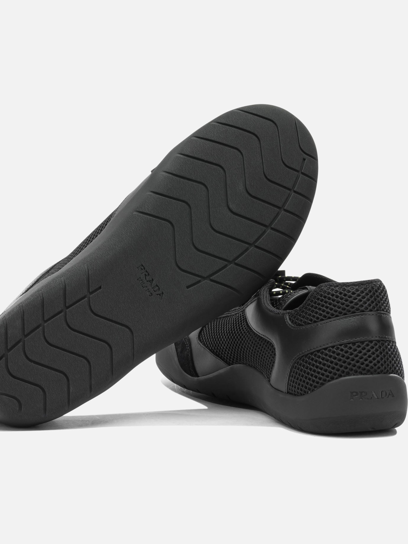 Low top sneakers 100% polyester - 100% rubber  Black - Prada Men | PDP | VIETTI Online Store | thumbnail_5