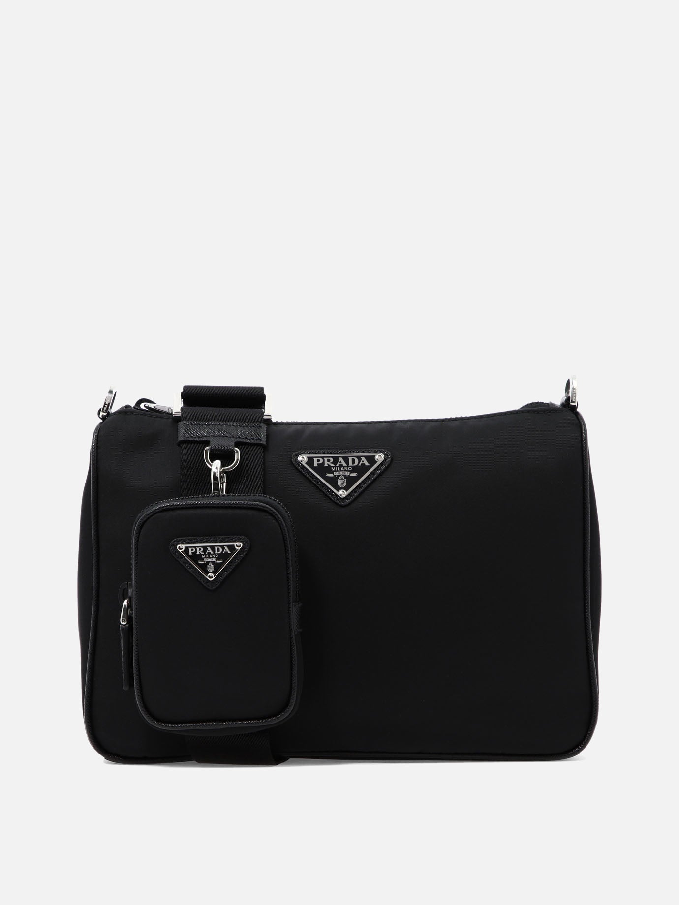 Small bags 100% recycled polyamide - Other fabric: 100% calf leather  Black - Prada Men | PDP | VIETTI Online Store | Zoom-Modal
