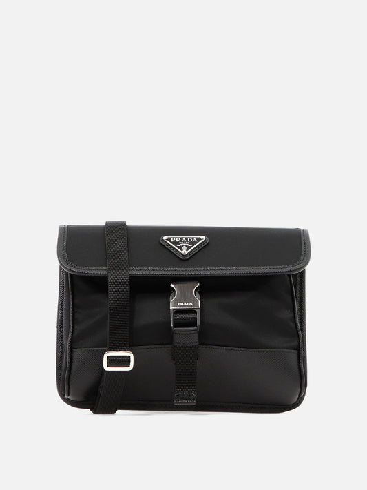 Small bags 100% recycled polyamide - Other fabric: 100% calf leather  Black - Prada Men | PDP | VIETTI Online Store 
