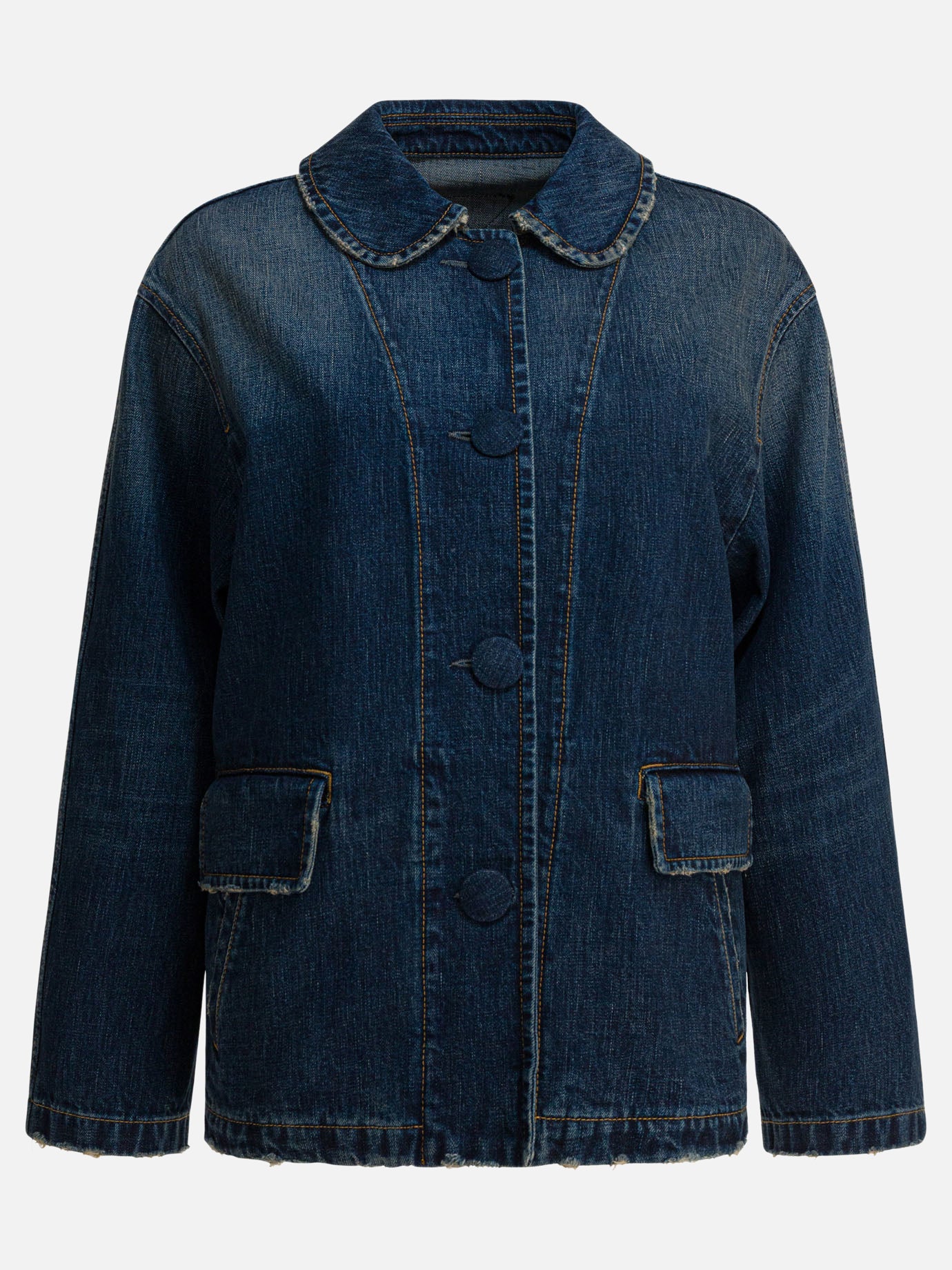 Denim jackets Solid colour  Blue - Prada Women | PDP | VIETTI Online Store | thumbnail