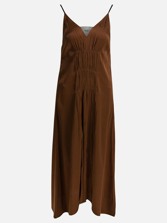 Long dresses Solid colour  Brown - Prada Women | PDP | VIETTI Online Store 
