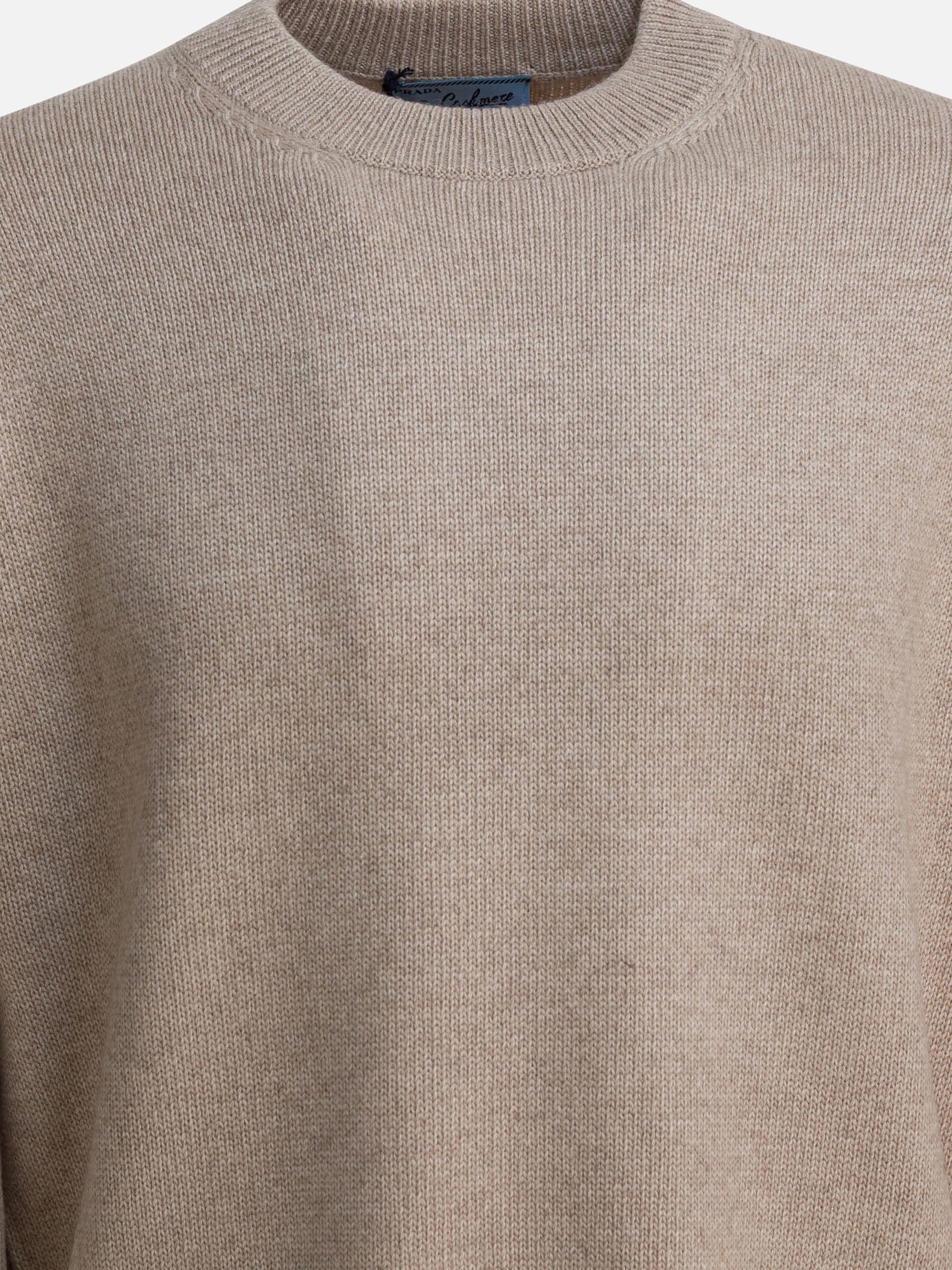 Crewneck sweaters Solid colour  Beige - Prada Men | PDP | VIETTI Online Store | thumbnail_3
