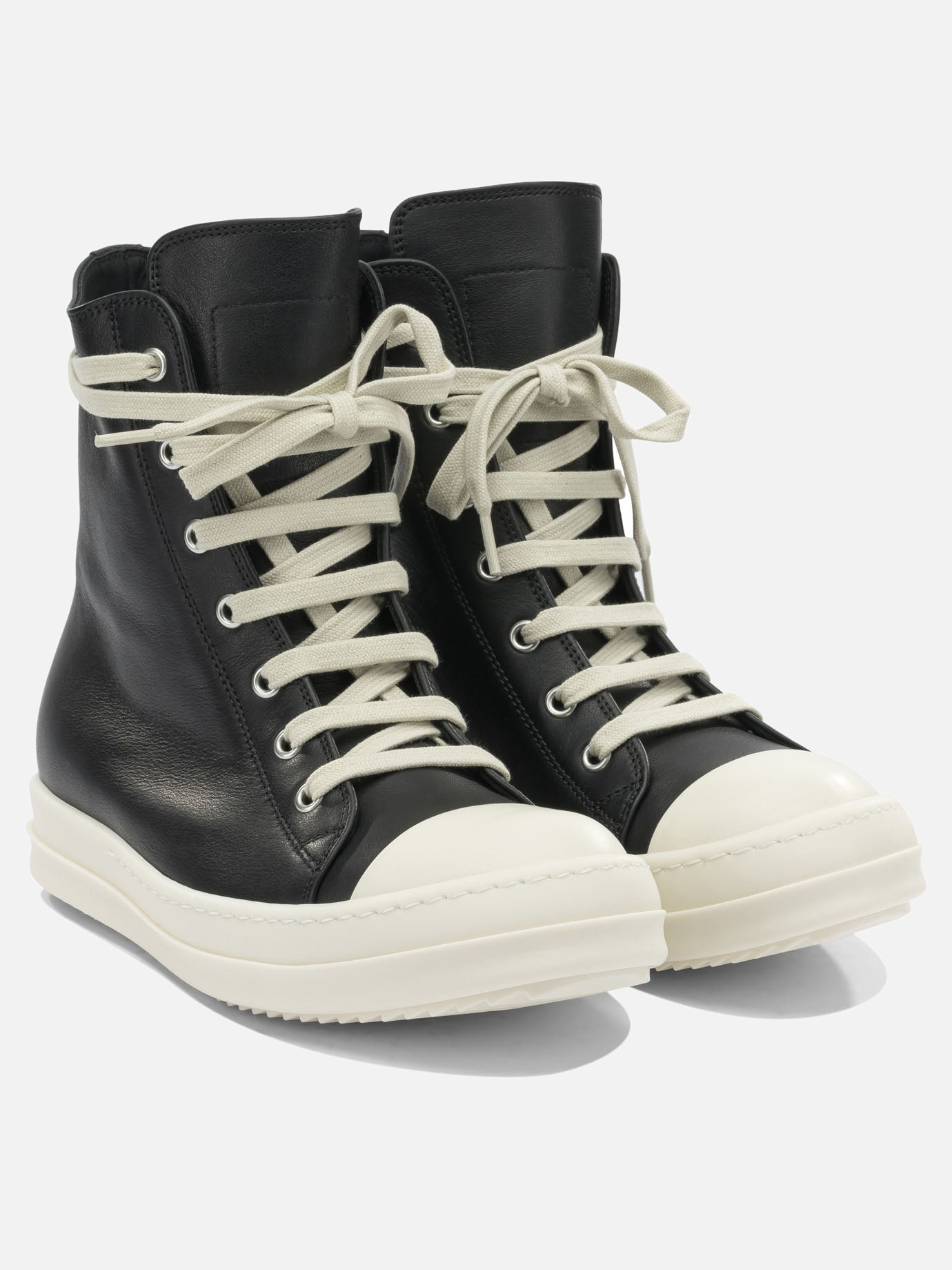 Low top sneakers 100% cow leather - 100% thermoplastic rubber  Black - Rick Owens Women | PDP | VIETTI Online Store | thumbnail_2