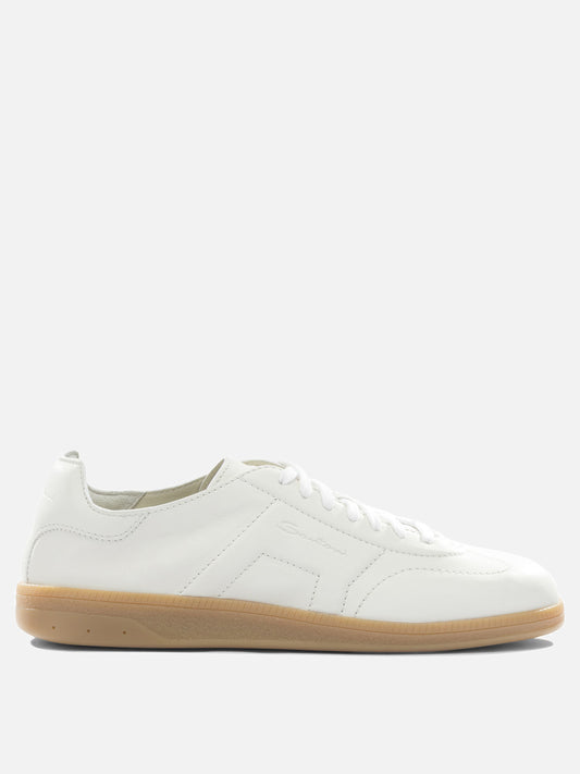 Low top sneakers 100% leather - 100% rubber  White - Santoni Men | VIETTI Online Store 
