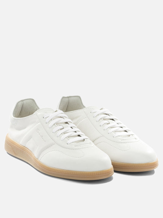 Low top sneakers 100% leather - 100% rubber  White - Santoni Men | VIETTI Online Store | 2
