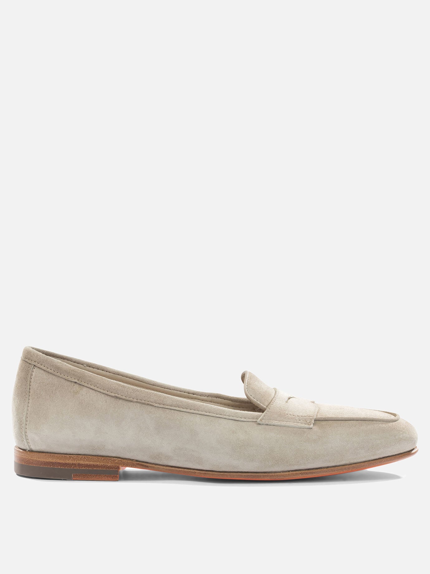 Loafers 100% suede - 100% leather  Beige - Santoni Women | PDP | VIETTI Online Store | thumbnail