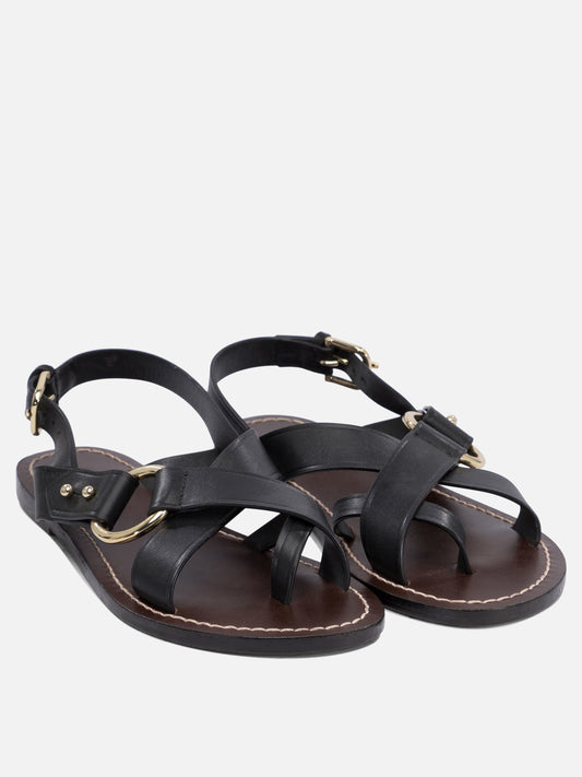 Flat sandals 100% leather  Black - Soeur Women | PDP | VIETTI Online Store | 2
