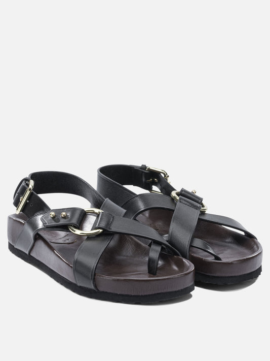 Flat sandals 100% leather - 100% rubber  Black - Soeur Women | PDP | VIETTI Online Store | 2
