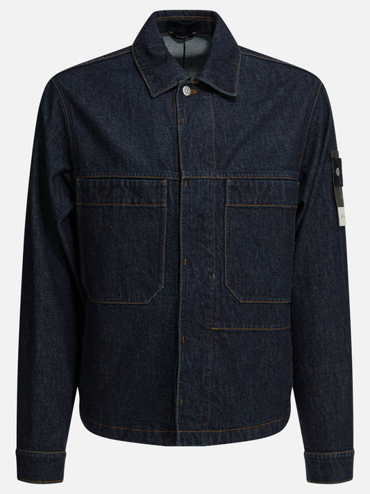 Denim jackets Solid colour  Blue - Stone Island Men | PLP | VIETTI Online Store 
