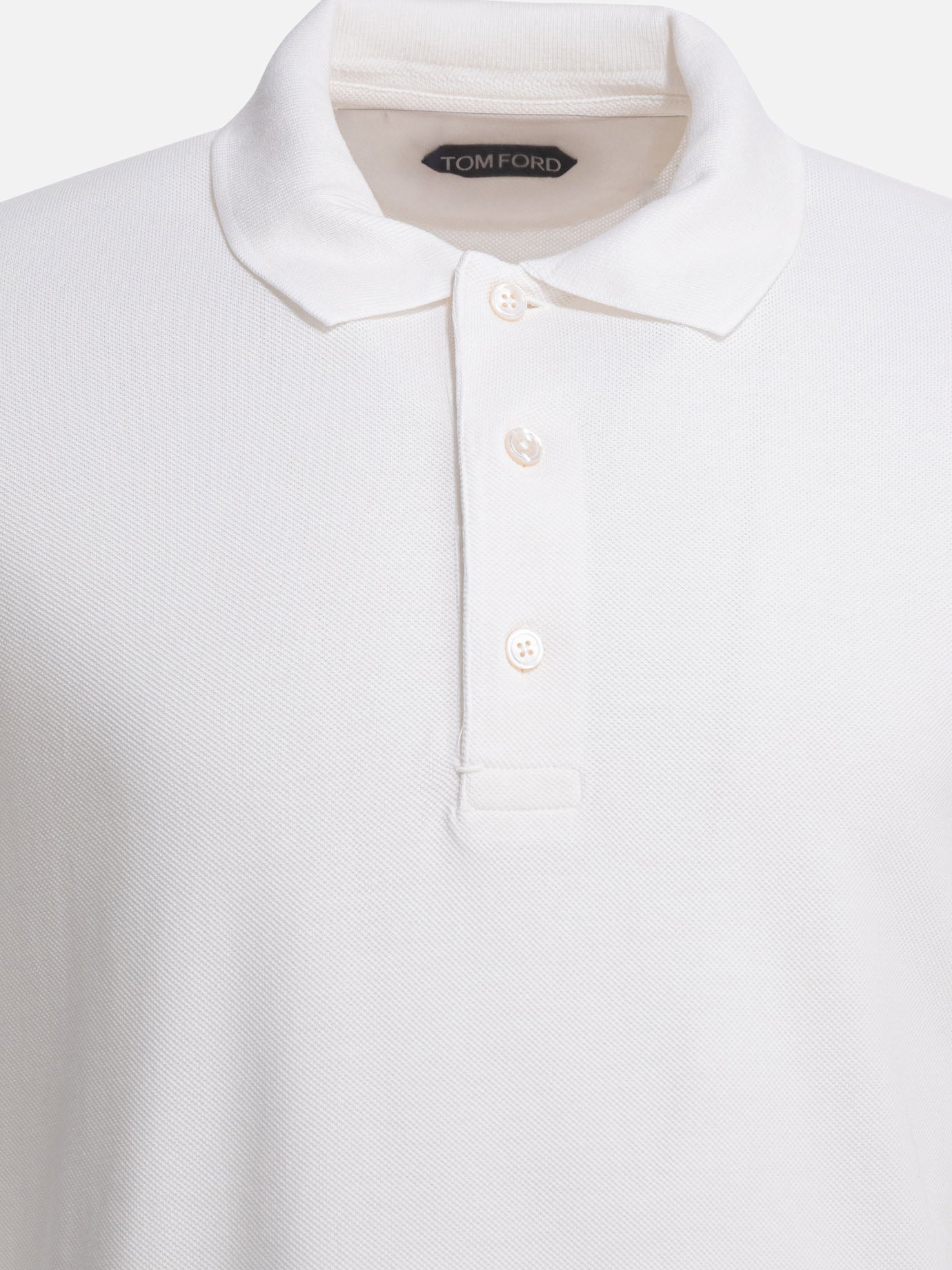 Polo shirts with buttons Solid colour  White - Tom Ford Men | PDP | VIETTI Online Store | thumbnail_3