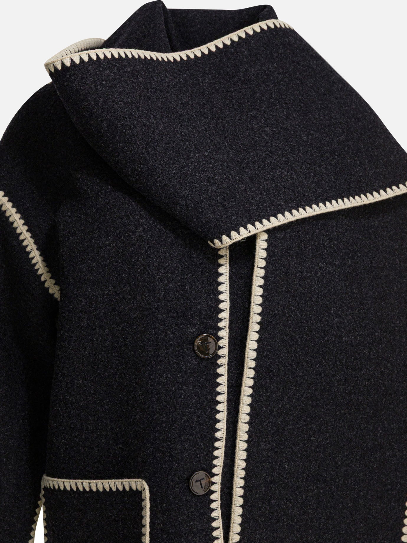 Short coats Solid colour  Grey - Toteme Women | PDP | VIETTI Online Store | Zoom-Modal_3
