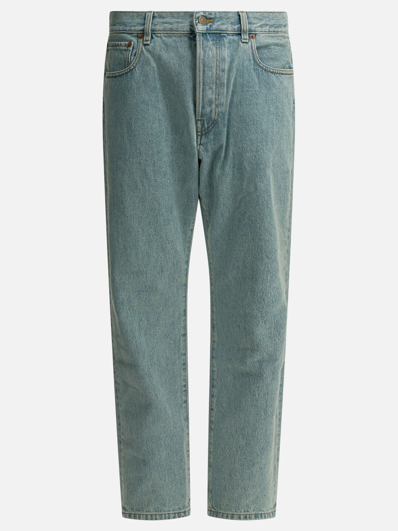 Straight-leg jeans 100% cotton  Light blue - Valentino Men | PDP | VIETTI Online Store | Zoom-Modal
