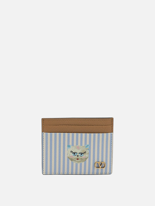 Card holders 100% calf leather  Light blue - Valentino Garavani Men | PLP | VIETTI Online Store 
