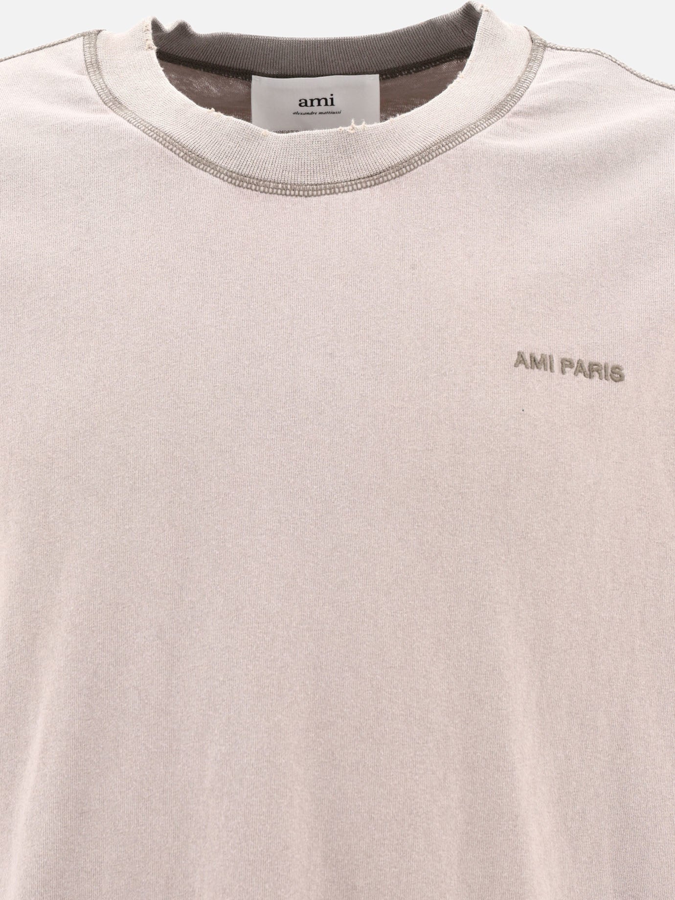 Crewneck t-shirts 100% cotton  Beige - Ami Paris Men | PDP | VIETTI Online Store | thumbnail_3