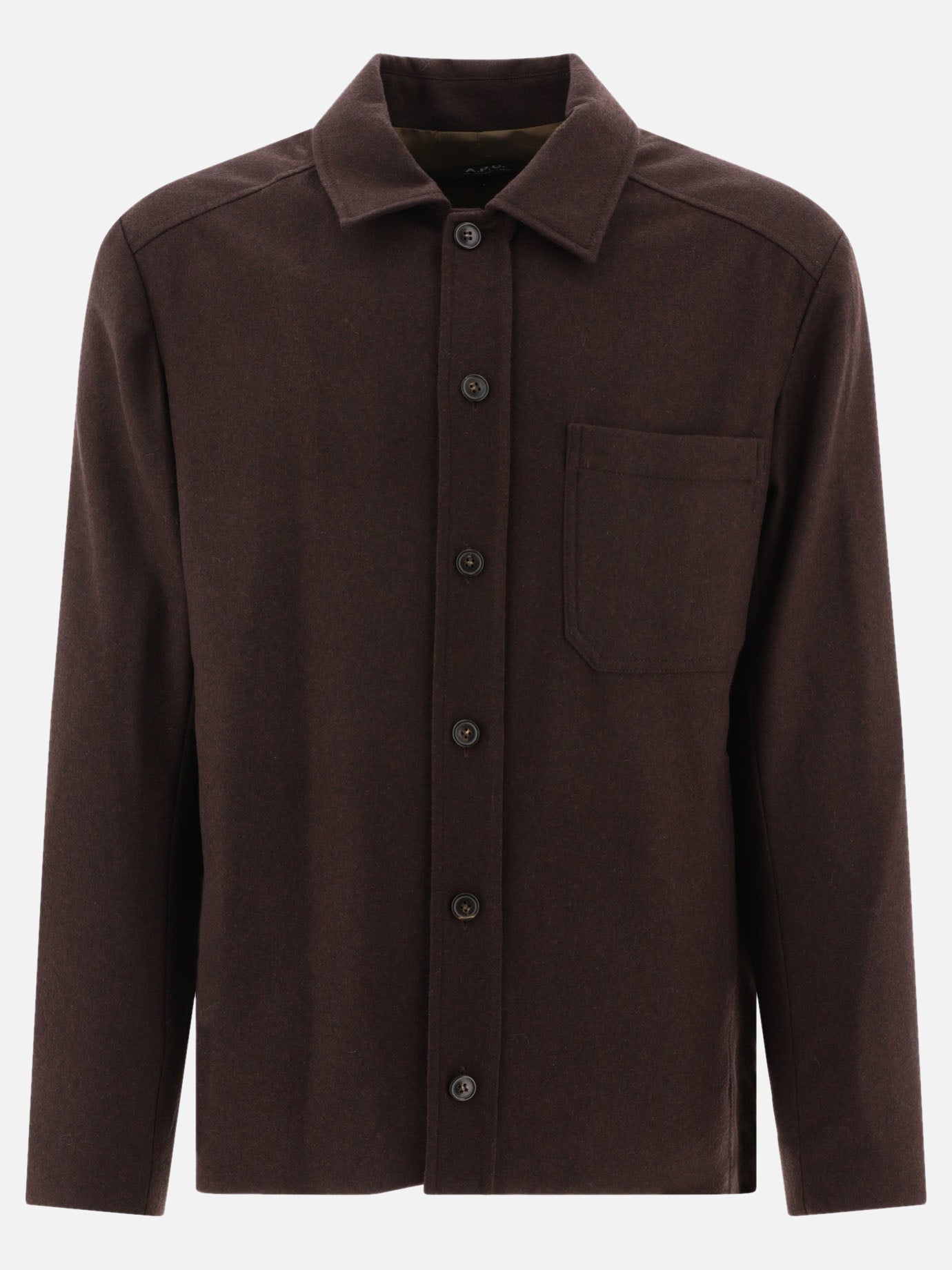 Overshirt jackets 70% lana 25% poliammide 5% poliestere  Brown - A.P.C. Men | PDP | VIETTI Online Store | Zoom-Modal
