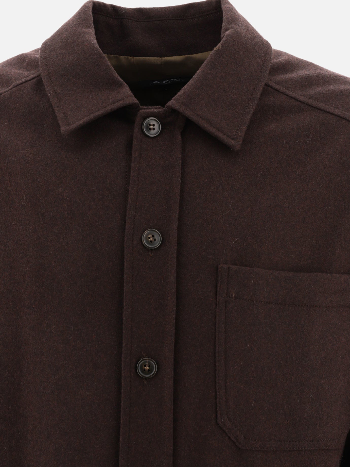 Overshirt jackets 70% lana 25% poliammide 5% poliestere  Brown - A.P.C. Men | PDP | VIETTI Online Store | thumbnail_3