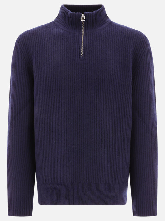 Half zip sweaters 100% lana merino  Blue - A.P.C. Men | PLP | VIETTI Online Store 
