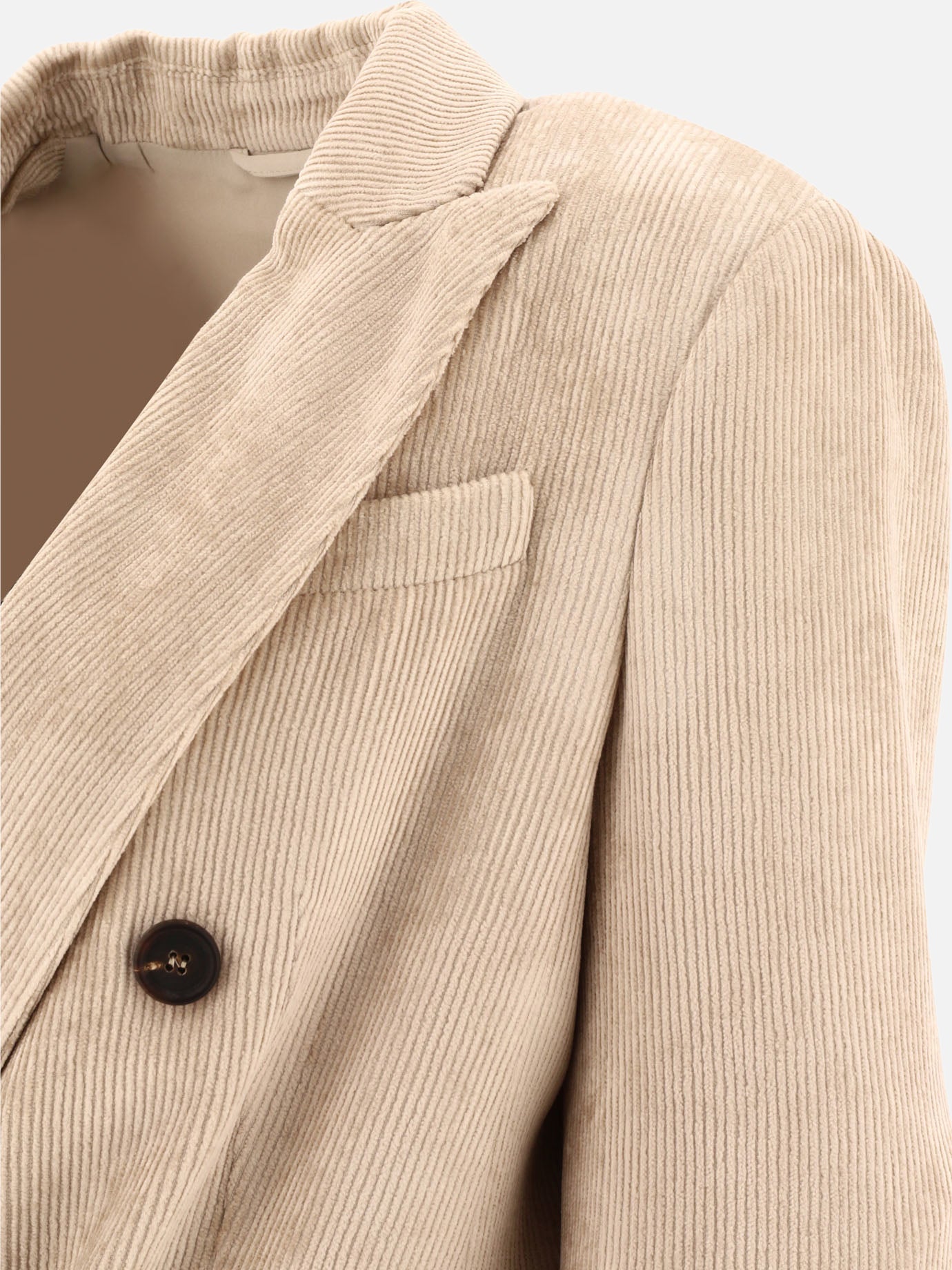 Hammered corduroy blazer with monili