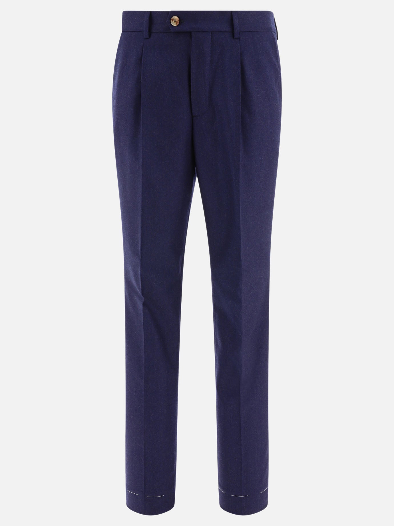 Tailored trousers 100% virgin wool  Blue - Brunello Cucinelli Men | PDP | VIETTI Online Store | Zoom-Modal
